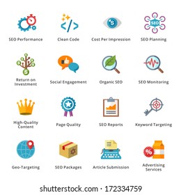 SEO & Internet Marketing Flat Icons - Set 4