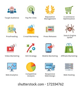SEO & Internet Marketing Flat Icons - Set 3