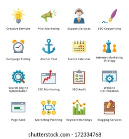 SEO & Internet Marketing Flat Icons - Set 5