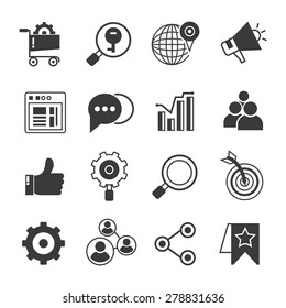 seo and internet marketing icon set