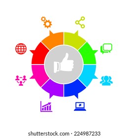 Seo and Internet Marketing Icons Set. Vector