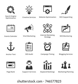 SEO & Internet Marketing Icons Set 5 - Black Series
