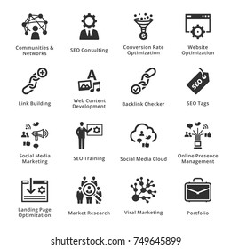 SEO & Internet Marketing Icons Set 2 - Black Series
