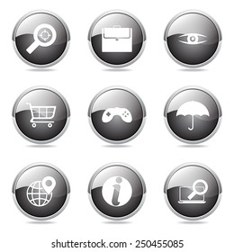 SEO Internet Sign Black Vector Button Icon Design Set 10