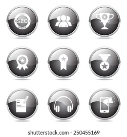 SEO Internet Sign Black Vector Button Icon Design Set 9