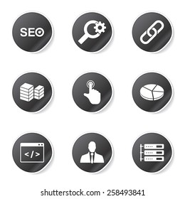 SEO Internet Sign Black Vector Button Icon Design Set 11