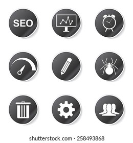 SEO Internet Sign Black Vector Button Icon Design Set 8