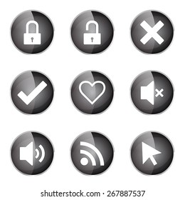 SEO Internet Sign Black Vector Button Icon Design Set 4