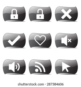 SEO Internet Sign Black Vector Button Icon Design Set 4