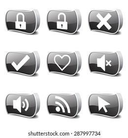 SEO Internet Sign Black Vector Button Icon Design Set 4