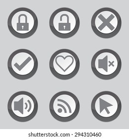 SEO Internet Sign Black Vector Button Icon Design Set 4