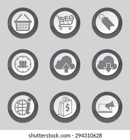 SEO Internet Sign Black Vector Button Icon Design Set 7