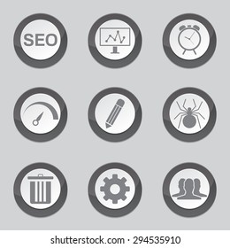 SEO Internet Sign Black Vector Button Icon Design Set 8