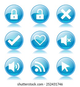 SEO Internet Sign Blue Vector Button Icon Design Set 4
