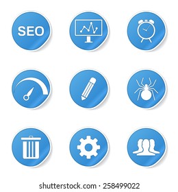 SEO Internet Sign Blue Vector Button Icon Design Set 8