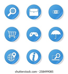 SEO Internet Sign Blue Vector Button Icon Design Set 10