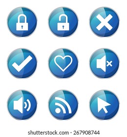 SEO Internet Sign Blue Vector Button Icon Design Set 4