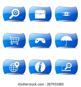 SEO Internet Sign Blue Vector Button Icon Design Set 10