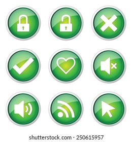 SEO Internet Sign Green Vector Button Icon Design Set 4