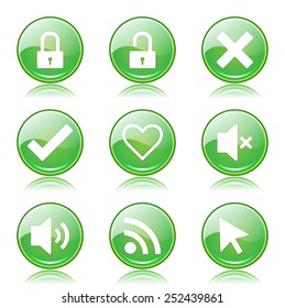 SEO Internet Sign Green Vector Button Icon Design Set 4
