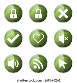 SEO Internet Sign Green Vector Button Icon Design Set 4
