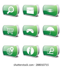 SEO Internet Sign Green Vector Button Icon Design Set 10