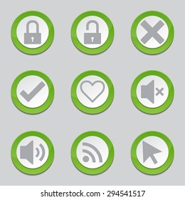 SEO Internet Sign Green Vector Button Icon Design Set 4