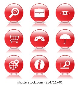 SEO Internet Sign Red Vector Button Icon Design Set 10
