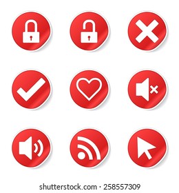 SEO Internet Sign Red Vector Button Icon Design Set 4