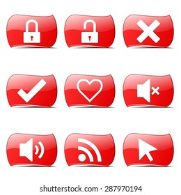 SEO Internet Sign Red Vector ButtonIcon Design Set 4