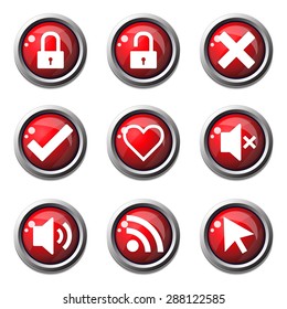 SEO Internet Sign Red Vector Button Icon Design Set 4