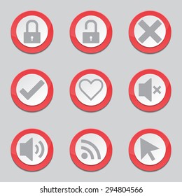 SEO Internet Sign Red Vector Button Icon Design Set 4
