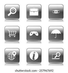 SEO Internet Sign Square Vector Black Icon Design Set 10