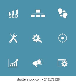 SEO Internet Sign Vector Icon Design Set 5