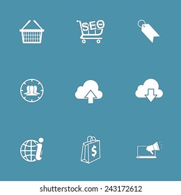 SEO Internet Sign Vector Icon Design Set 7