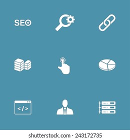 SEO Internet Sign Vector Icon Design Set 11