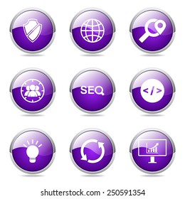 SEO Internet Sign Violet Vector Button Icon Design Set 2