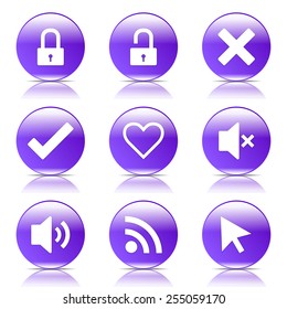 SEO Internet Sign Violet Vector Button Icon Design Set 4