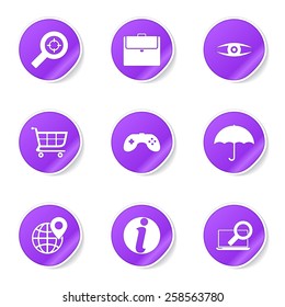 SEO Internet Sign Violet Vector Button Icon Design Set 10