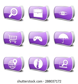 SEO Internet Sign Violet Vector Button Icon Design Set 10