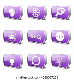 SEO Internet Sign Violet Vector Button Icon Design Set 2