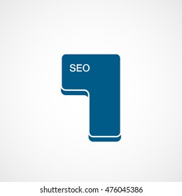 SEO Key  Blue Flat Icon On White Background