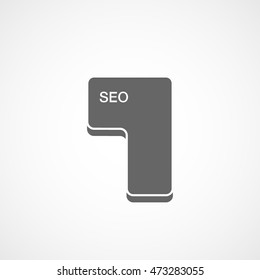 SEO Key Flat Icon On White Background