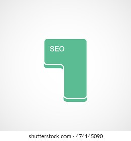 SEO Key Green Flat Icon On White Background