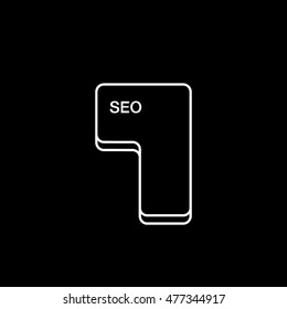 SEO Key Line Icon On Black Background