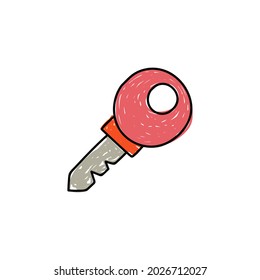 SEO Key optimization icon in color icon, isolated on white background 