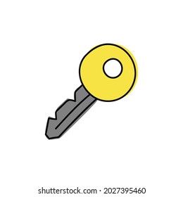 SEO Key optimization icon in color icon, isolated on white background 