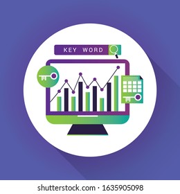 SEO Key Word concept on gradient background