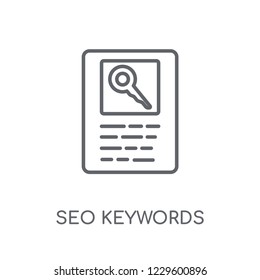 SEO Keywords linear icon. Modern outline SEO Keywords logo concept on white background from Programming collection. Suitable for use on web apps, mobile apps and print media.