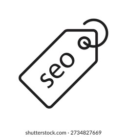 Ícone de etiqueta de SEO, Ícone de otimização do mecanismo de busca, Ilustração do ícone de SEO do site para web e app.eps